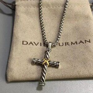 David Yurman Cross 925 Sterling Silver Necklace
